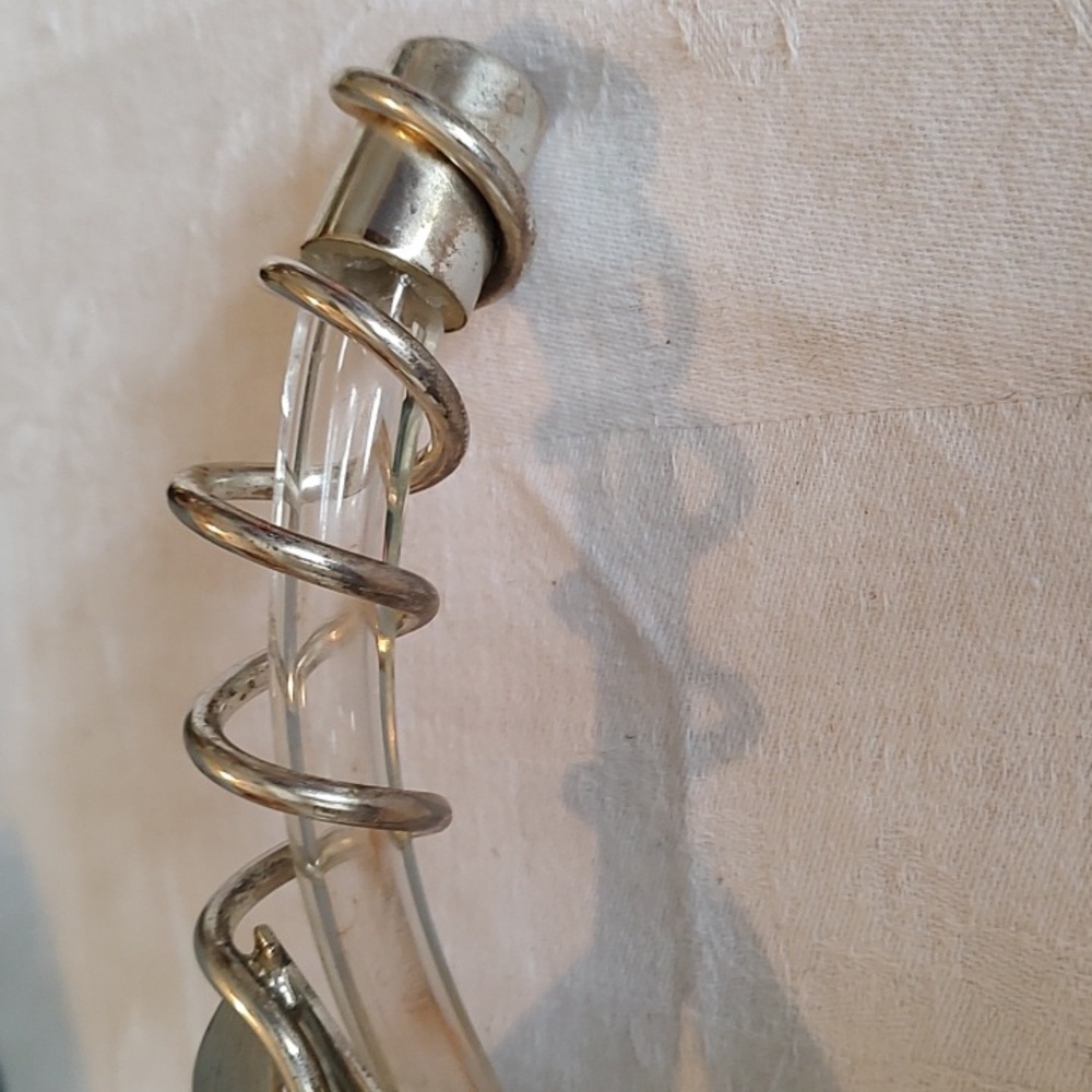 Vintage Oneida Clear Hand Blown Glass Lily Bud Vase w/ Stand - Picture 4 of 6